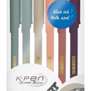 Pastapliiats KORES K0R-M Vintage 1.0mm, sinine, 6 korpuse värvi, riputuspakis