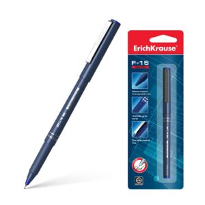 Tindipliiats Fineliner F-15 Classic Stick 0.6, vee baasil, sinine riputuspakis