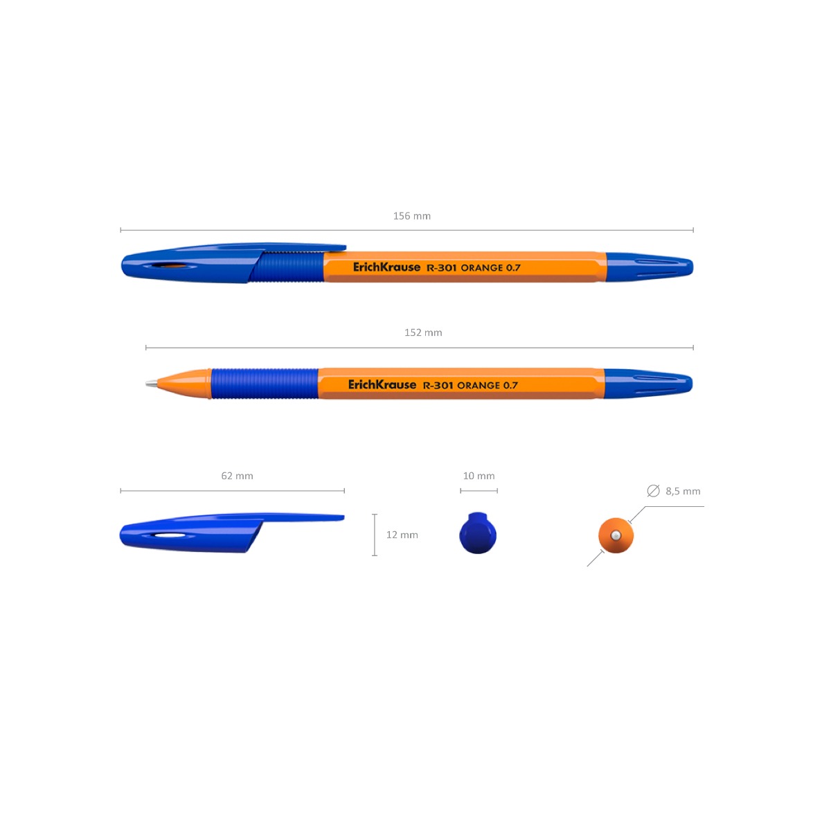 Pastapliiats R-301 Orange StickGrip 0.7, sinine | Kasseti Expert