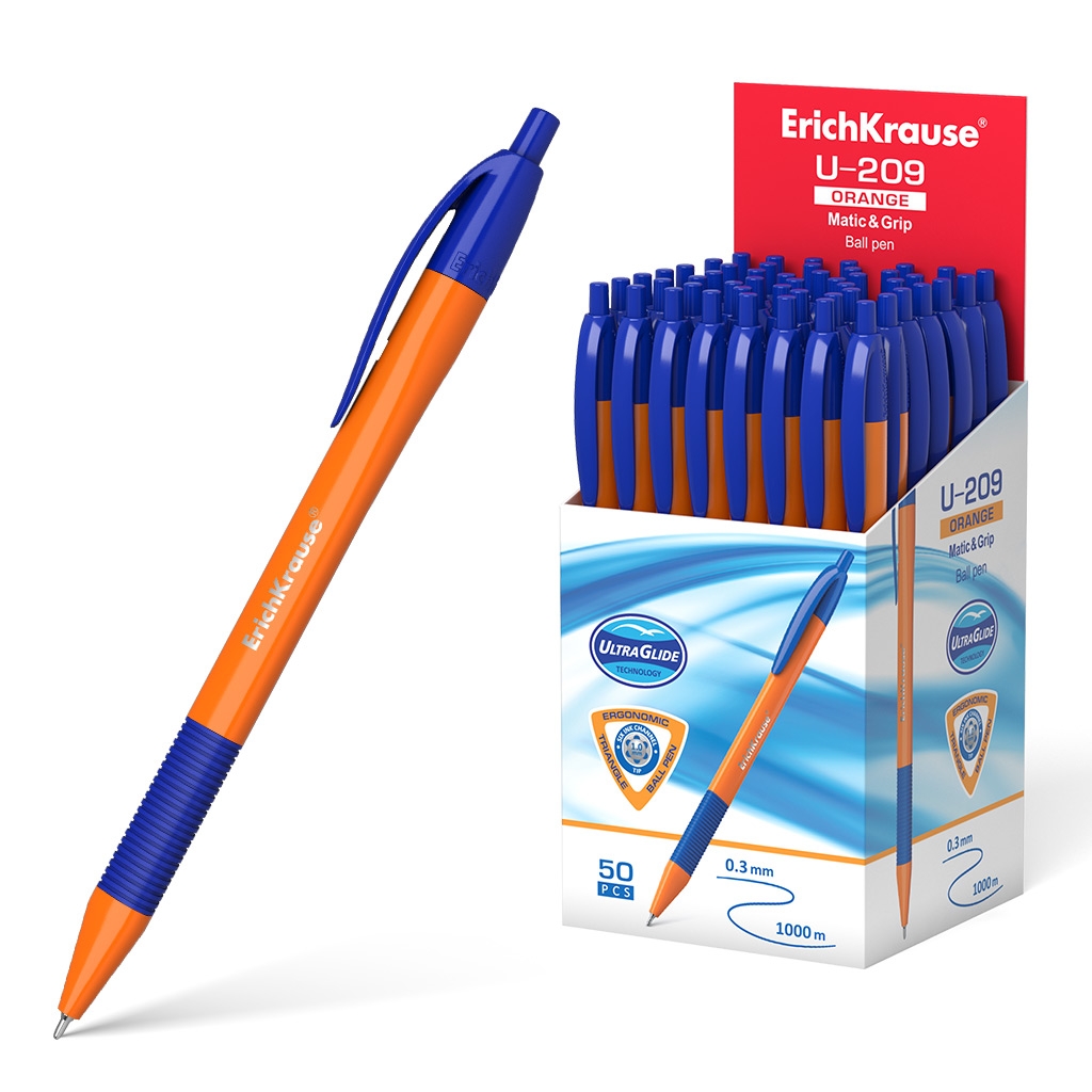 Pastapliiats lülitiga U-209 Orange MaticGrip 1.0, sinine (50) | Kasseti Expert