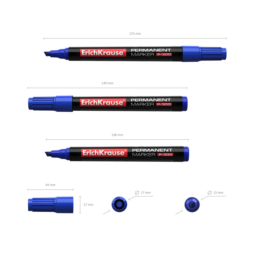 Marker P-300 permanent, sinine lõigatud | Kasseti Expert