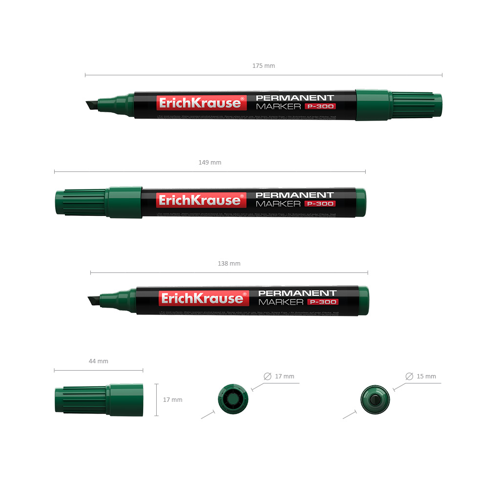 Marker P-300 permanent, roheline lõigatud | Kasseti Expert