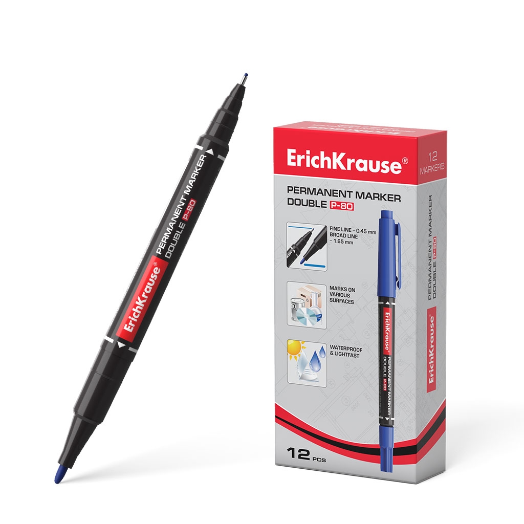 Marker kahe otsaga P-80 0,45mm/1,65mm, sinine | Kasseti Expert