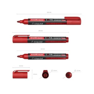 Marker Liquid  LP-600 vedela tindiga, kooniline punane