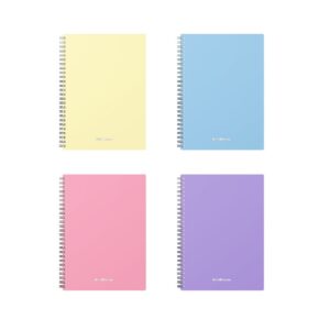 Spiraalkaustik A5 80 lehte ruut PASTEL, plastkaas, 4värvi assortii
